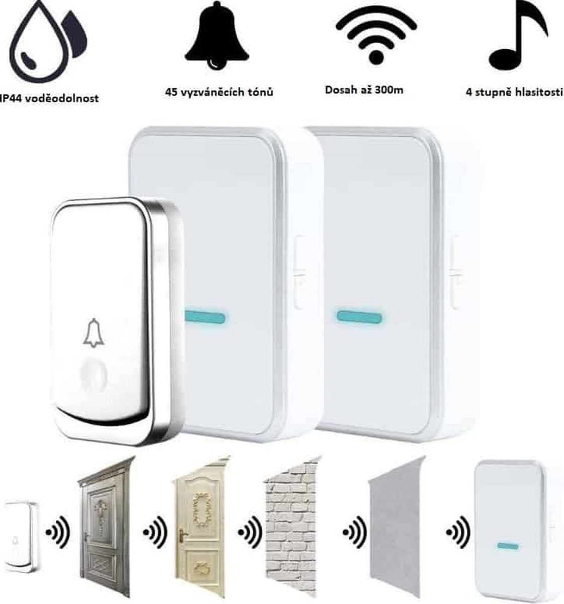 Deurbel Wit –  1 Ontvanger