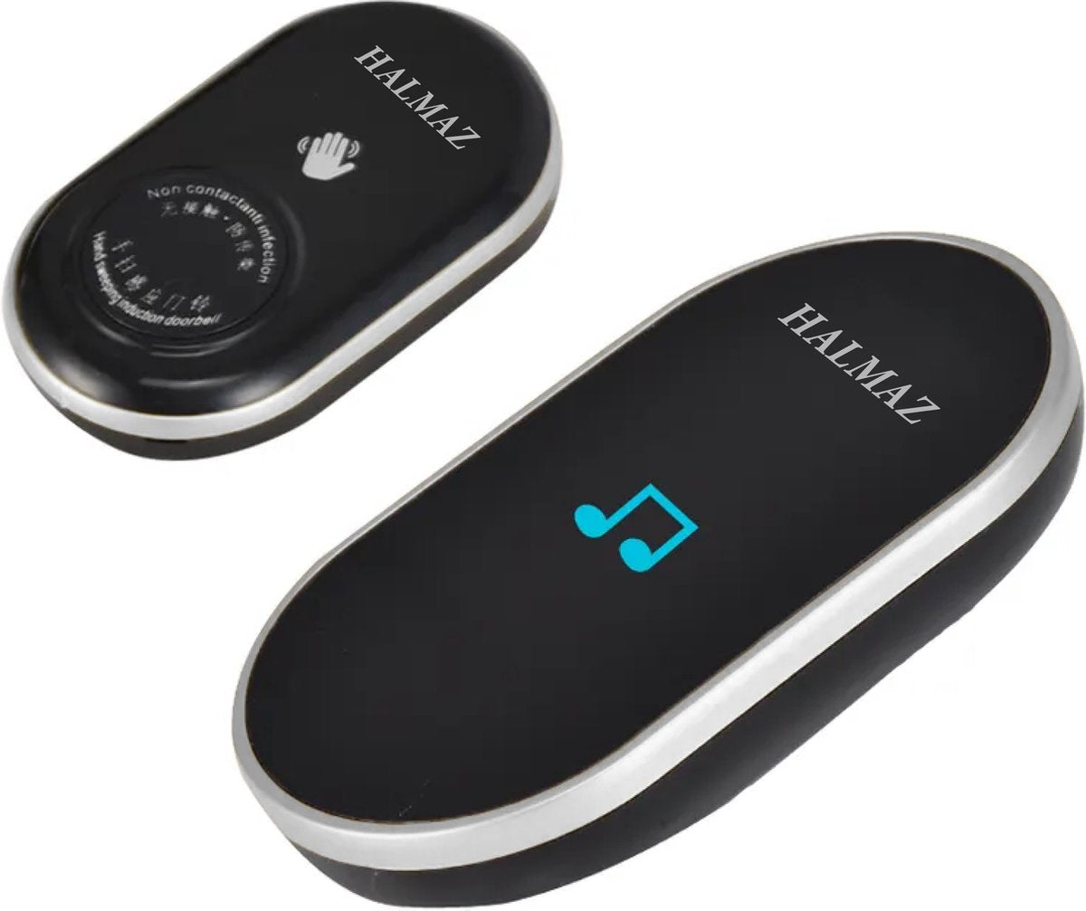 Contactloze Deurbel Zwart – 1 Ontvanger