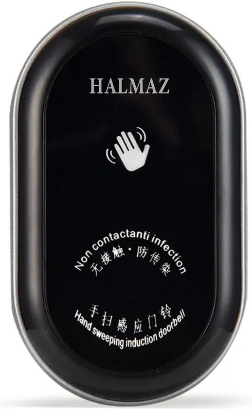 Contactloze Deurbel Zwart – 2 Ontvangers