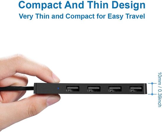 USB Splitter - USB C Hub - 4 Poort - USB 2.0