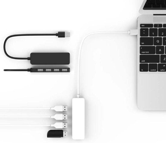 USB Splitter - USB C Hub - 4 Poort - USB 2.0