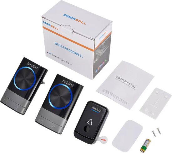 Deurbel Zwart –  2 Ontvangers