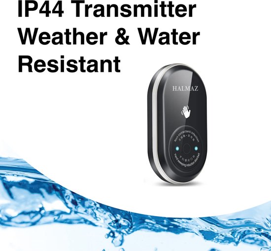 Contactloze Deurbel Zwart – 2 Ontvangers