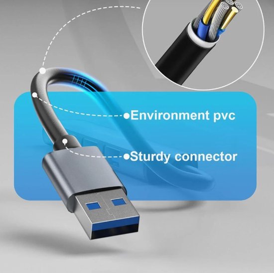USB Splitter - Aluminium - 4 Poorten - USB 3.0