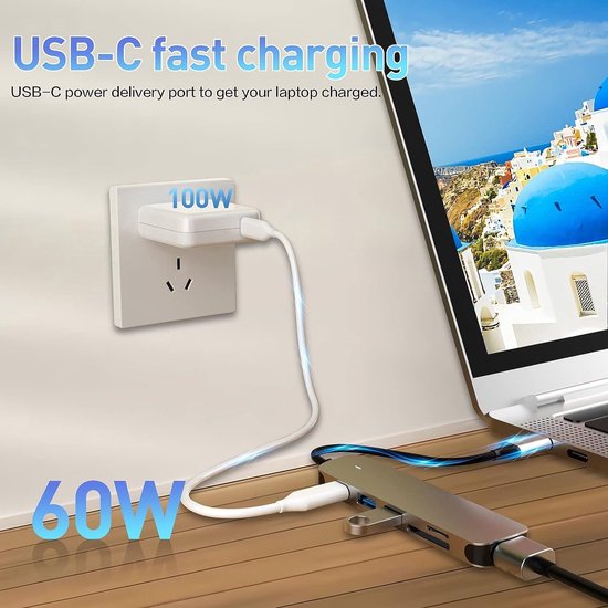 USB Splitter - USB C Hub - 5 Poorten - HDMI - USB 3.0 - Micro SD Kaart