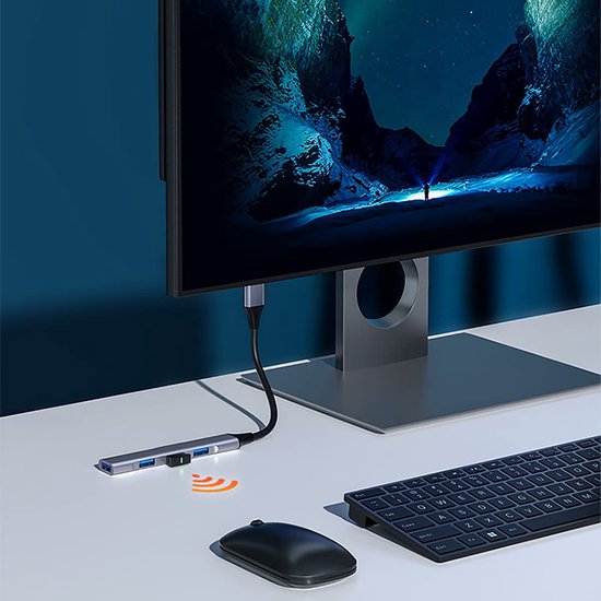 USB Splitter - Aluminium - 4 Poorten - USB 3.0