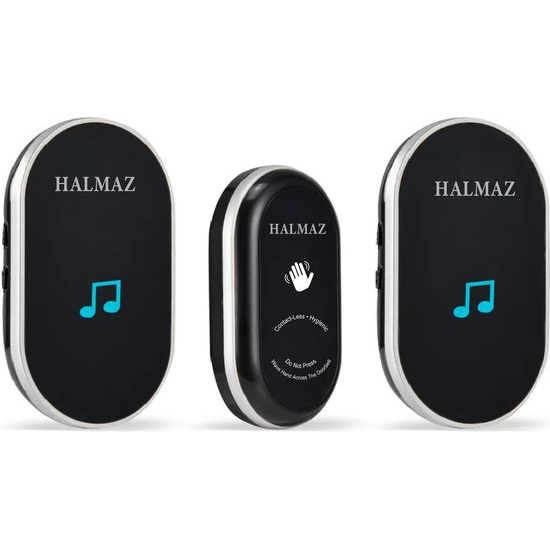 Contactloze Deurbel Zwart – 2 Ontvangers