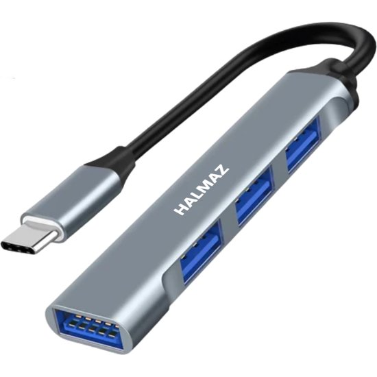 USB Splitter - USB C Hub - Aluminium - 4 Poorten - USB 3.0