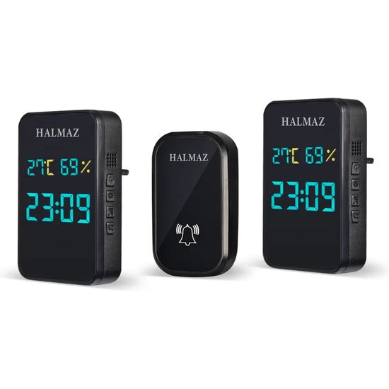 Deurbel Zwart – LCD Display – 2 Ontvangers