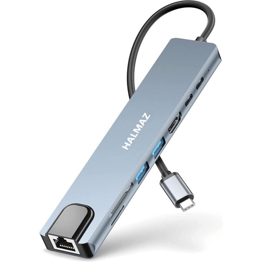 USB Splitter - USB C Hub - 8 poorten - HDMI 4K - Ethernet - USB 3.0 - USB C - Micro SD Kaart